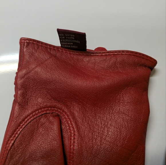 Etienne Red Professional Leather Shell Cashmere Lining Medium Size Vintage - Picture 10 of 10